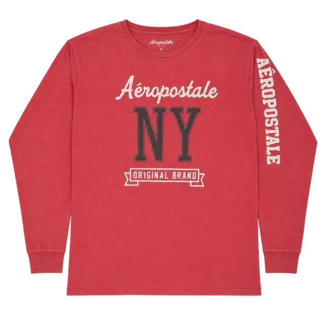 Aeropostale Long Sleeve graphic T-Shirt Size XL Red NY Original Brand