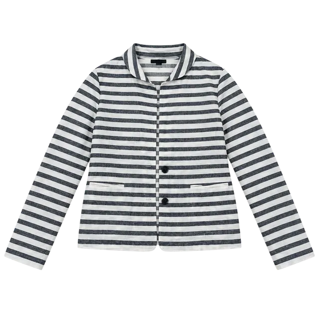 Gap Striped Blazer Size M Blue White Cotton Knit Jacket