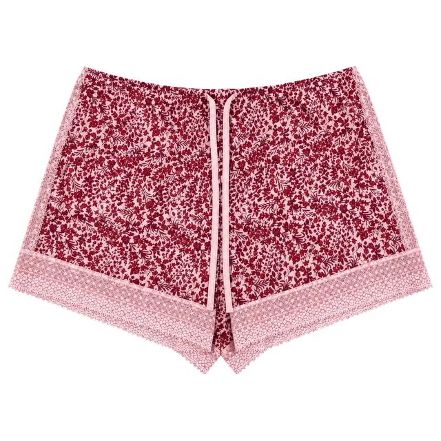 Victoria's Secret PJ Shorts Size M Red Pink Floral