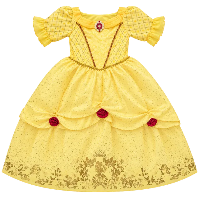 Disney Belle Costume Dress Size 9/10 Yellow Beauty and the Beast mid Sleeve 