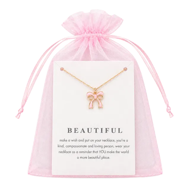  Bow Necklace Pink Gold Tone Gift Set Coquette
$10 each 
I have 3 