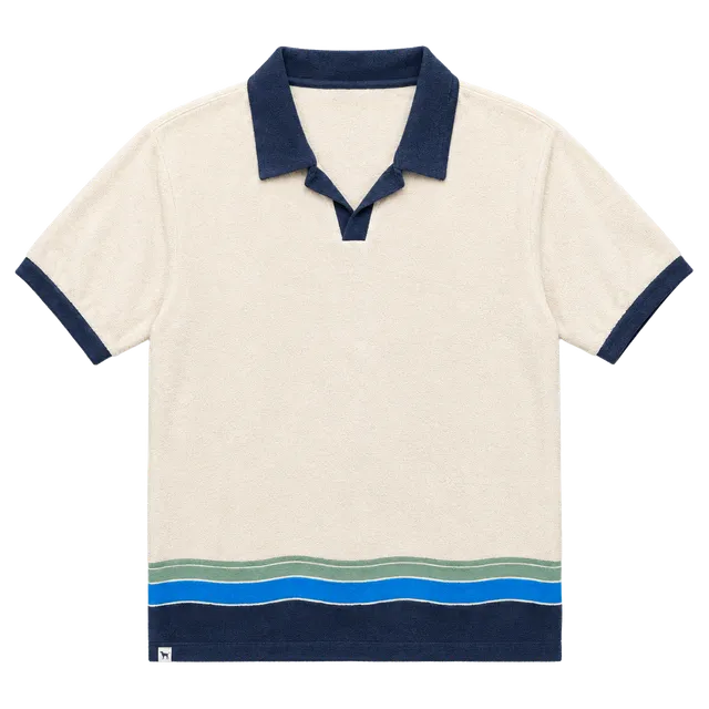 Simply Southern Outfitters Men's Polo Shirt L Short Sleeve Striped Knit Pullover