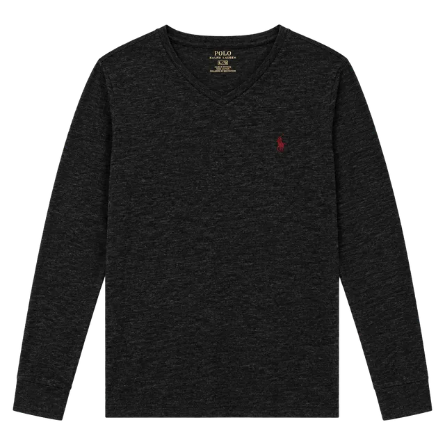 Polo Ralph Lauren Long Sleeve V-Neck T-Shirt Size XL Charcoal Gray
