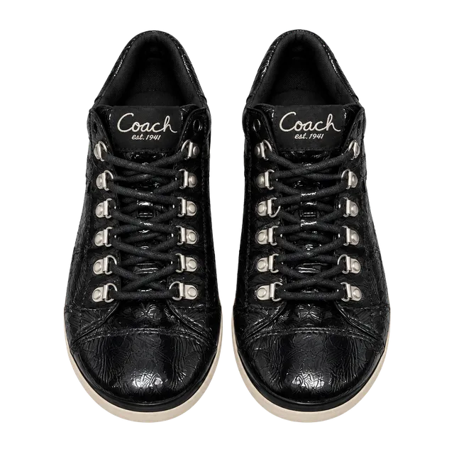 Coach Gwendolyn Size 9.5B Black Patent Leather Sneakers