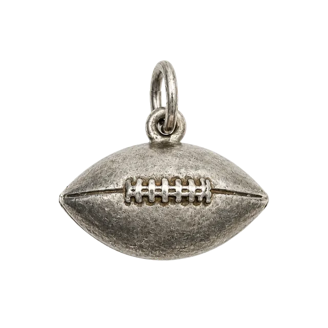 Vintage Sterling Silver Football Charm Pendant