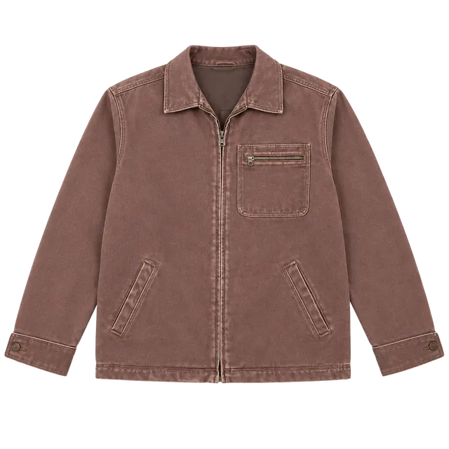 L.L. Bean Katahdin Iron Works Jacket Size L Reg Brown Canvas