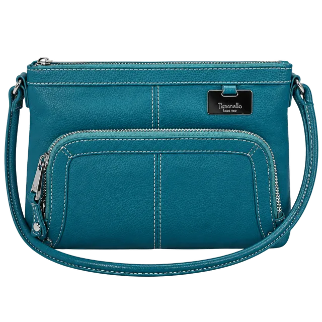 Tignanello Blue Leather Crossbody Purse