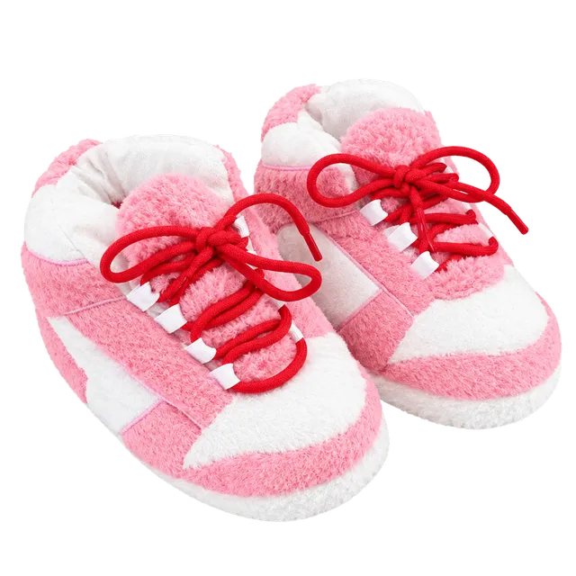 Nike Dunk Style Fuzzy Sneaker Slippers Pink White