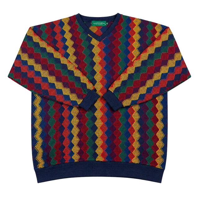 Tundra Canada 3D Knit Sweater XL Vintage Multicolor Cotton