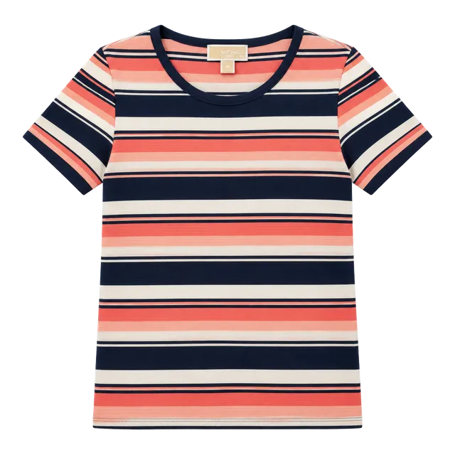MICHAEL Michael Kors Striped Dress Size M Coral Peach Navy