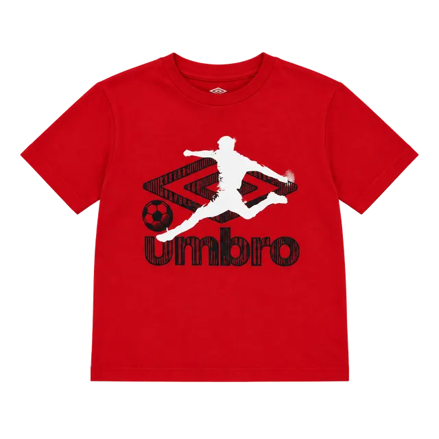 Umbro Graphic Crop T-Shirt kids XS Red Cotton Blend