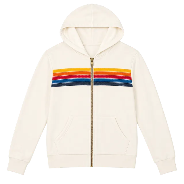 Aviator Nation 5 Stripe Zip Hoodie