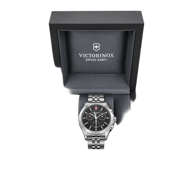Victorinox Swiss Army Alliance Chronograph Stainless Steel Black Dial,