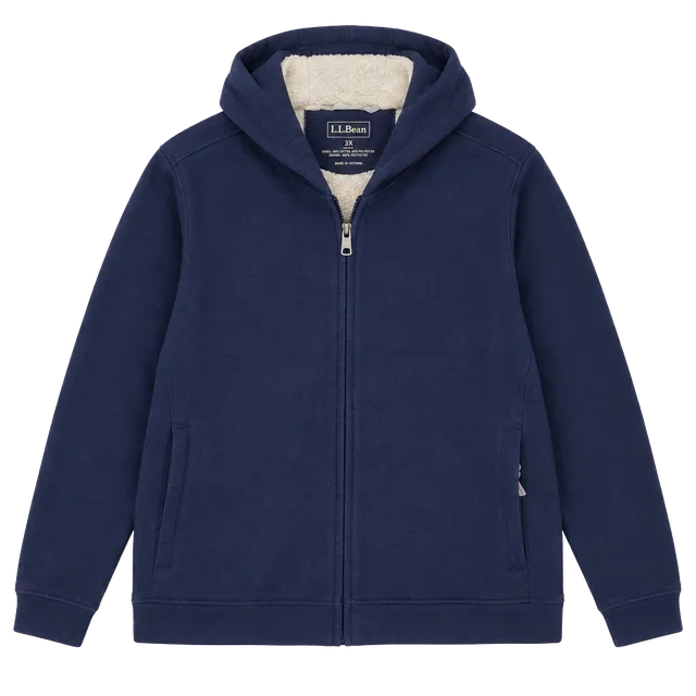 L.L. Bean Sherpa Lined Zip Hoodie Size 3X Blue Fleece