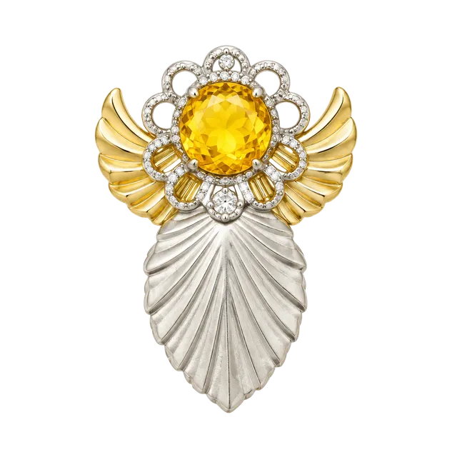 Antiqued Silver Tone Angel Lapel Pin 