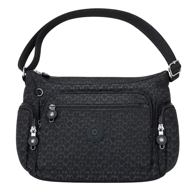 Kipling GABBIE SMALL PRINTED CROSSBODY Shoulder BAG Black Geometric Crossbody