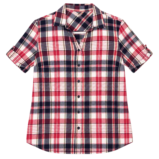 White Stag Plaid Short Sleeve Button Down Shirt Size S (4-6)