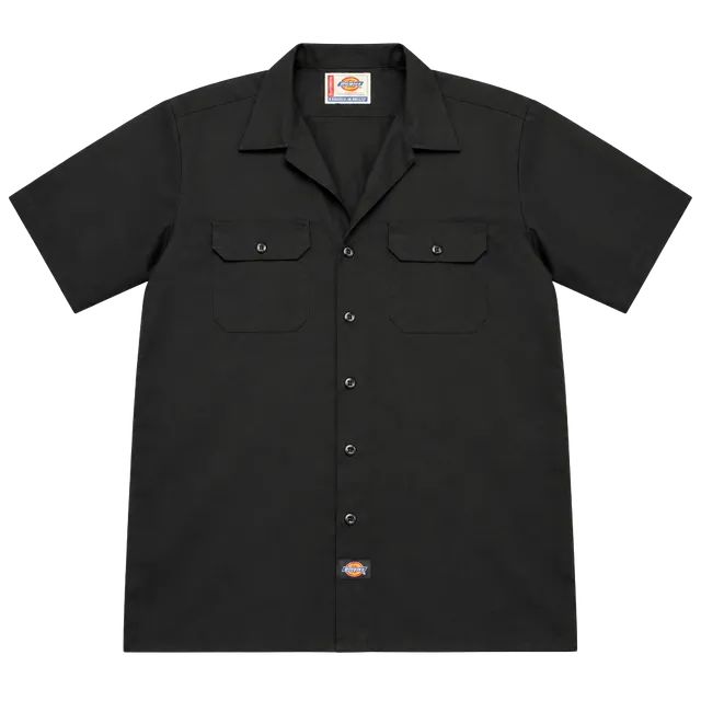 Dickies Work Shirt Size XL Black Short Sleeve Button-Down