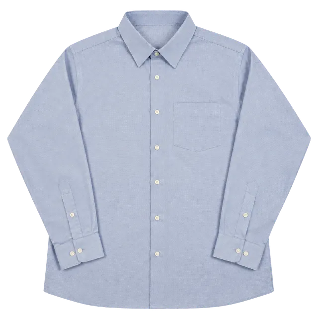 Mens Long Sleeve Dress Shirt Light Blue Geometric Textured