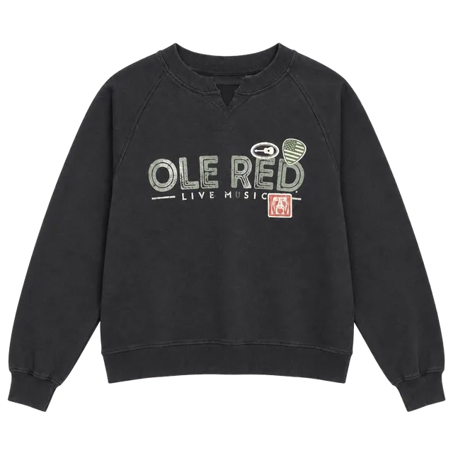 Ole Red Live Music Sweatshirt Size XL Charcoal Grey Graphic Crewneck
