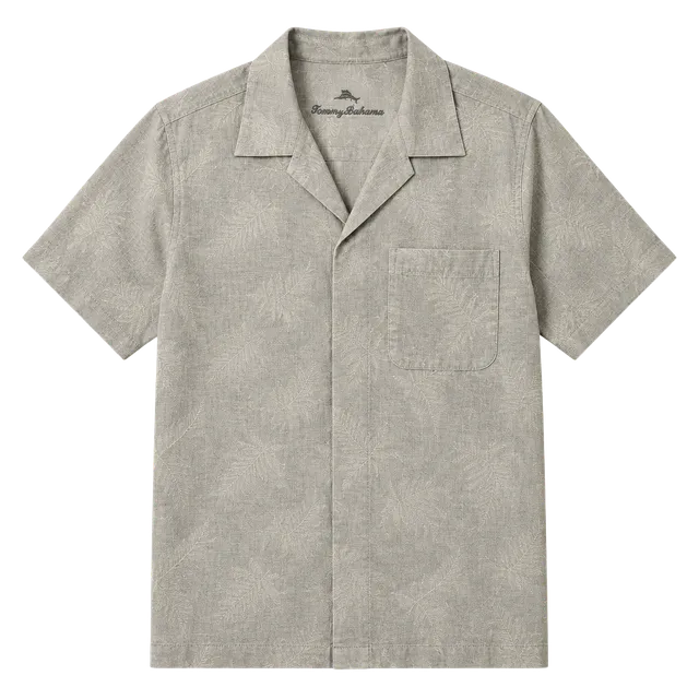 Tommy Bahama Silk Camp Shirt Size XL Gray