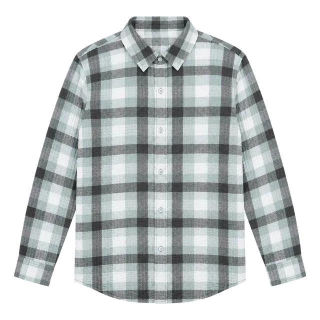 Women’s Flag & Anthem Plaid Button Down Shirt XL – Soft Oversized Fit
