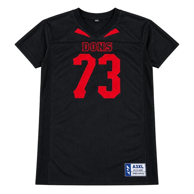 Garb Athletics Dons #73 Football Jersey Size A3XL Black Red