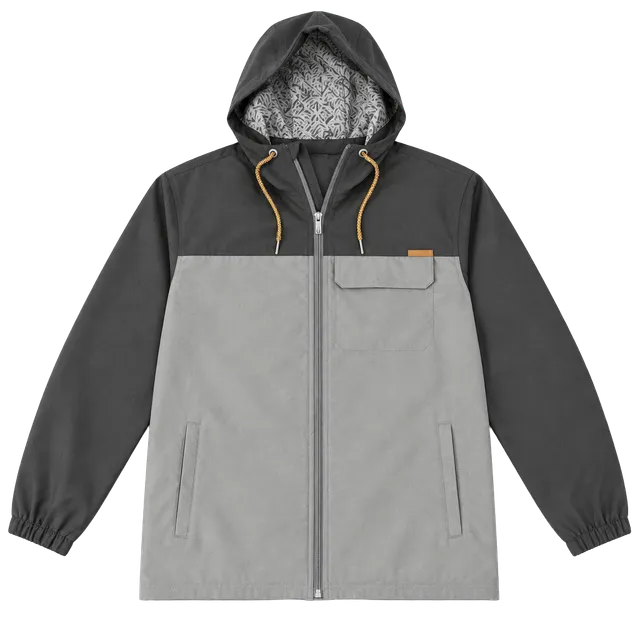 Voyager Full Zip Hooded Jacket Size XL Gray Black