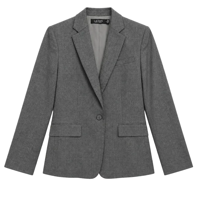 Lauren Ralph Lauren Blazer Size 6 Gray Single Button Suit Jacket