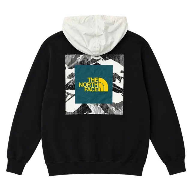 The North Face Graphic Hoodie Size L Black Contrast Hood