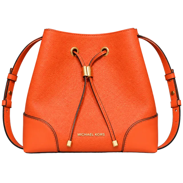 Michael Kors Orange Leather Bucket Bag Purse
