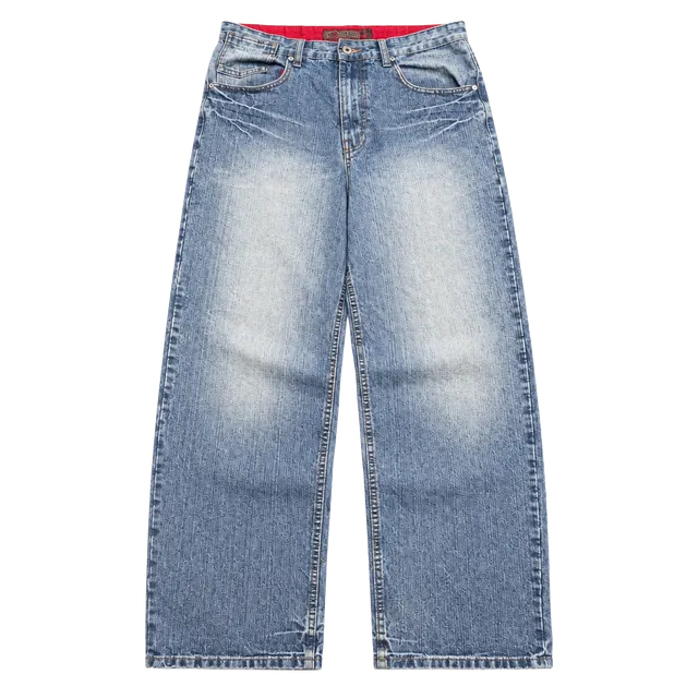 Brooklyn Xpress Baggy Wide Leg Jeans Blue Denim