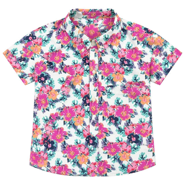 Chubbies Floral Short Sleeve Button Down Shirt Size Large Hawaiian style