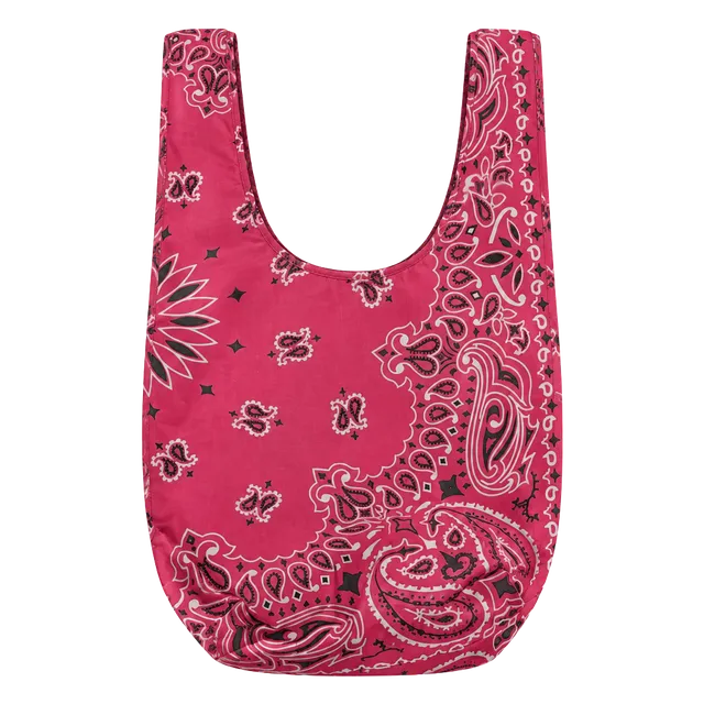 YAITO Red Paisley Knot Bag Pink Bandana Print Japanese Wristlet