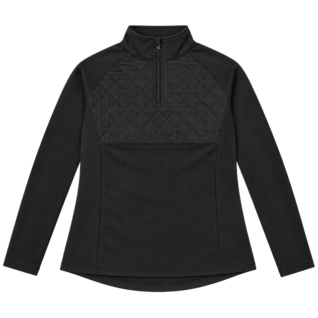 Avia Quilted 1/4 Zip Pullover Jacket Size L (12-14) Black