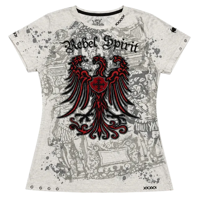 VTG Rebel Spirit Graphic T-Shirt White Eagle. Affliction style 