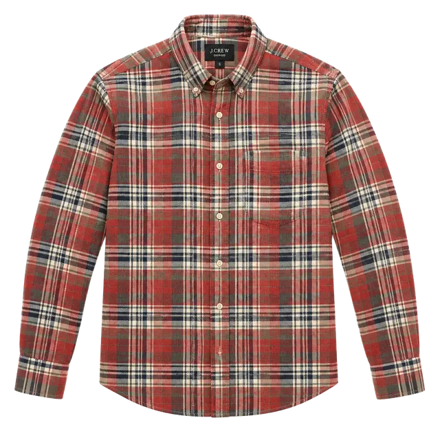 J.Crew Oxford Plaid Shirt Size S Slim Red Green