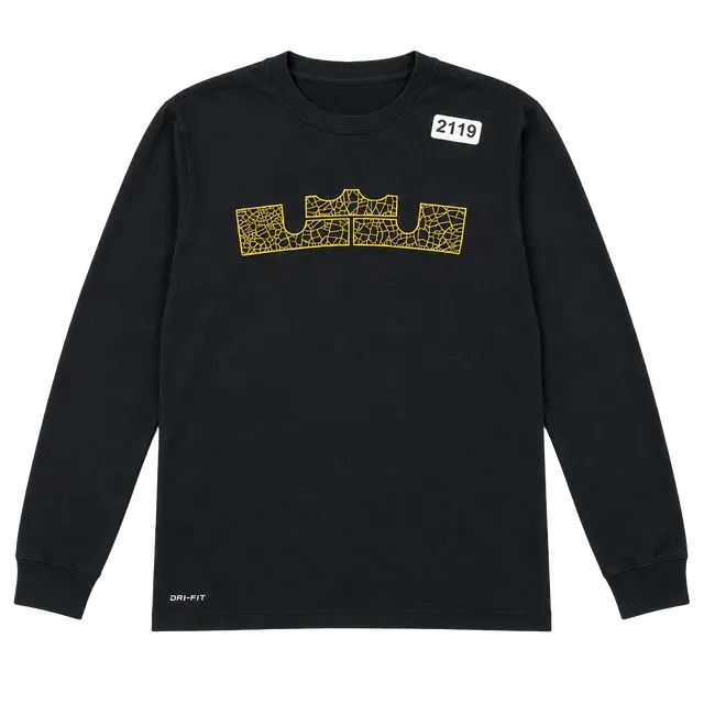 Nike Black Long Sleeve Tee with Yellow Logo