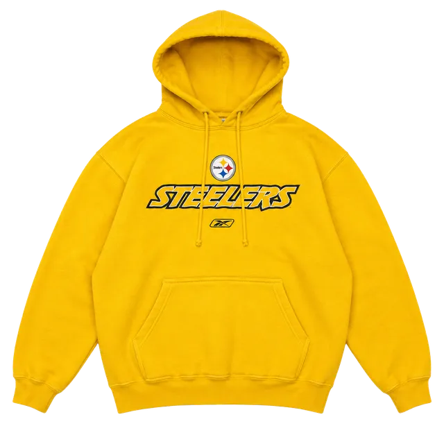 Reebok Pittsburgh Steelers NFL Hoodie Size M Yellow Embroidered Logo