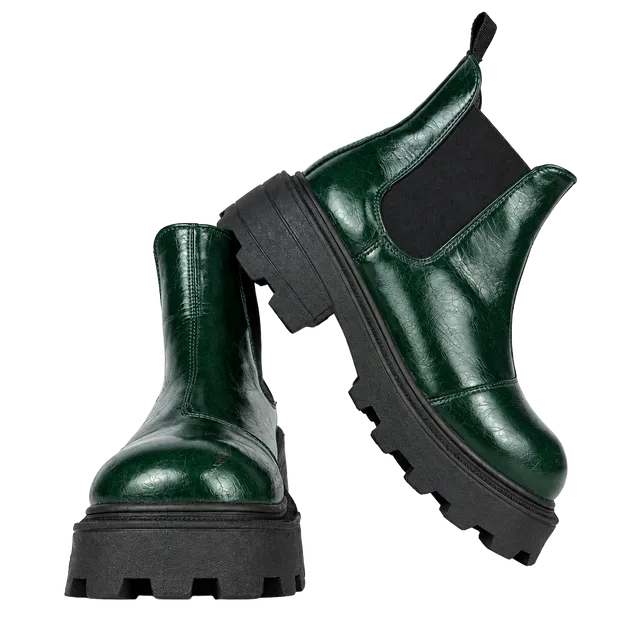 Intentionally Blank Contour Chelsea Boot Size 37 Green Leather