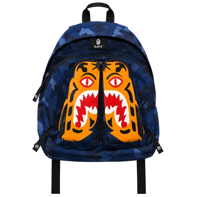 A Bathing Ape BAPE Color Camo Tiger Day Pack Navy Backpack