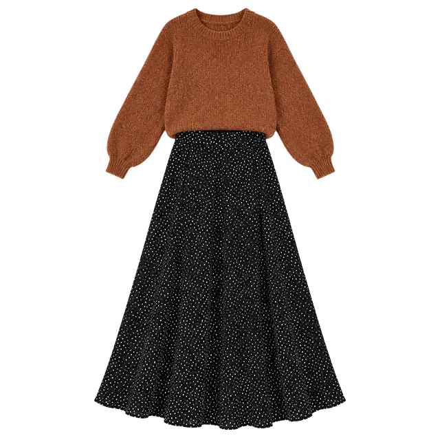 Bobeau Black White Speckled Maxi Skirt Women’s M Flowy Boho Fall