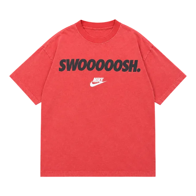 Vintage Nike Swoooooosh single stitch T-Shirt Size L Red Graphic Made In USA