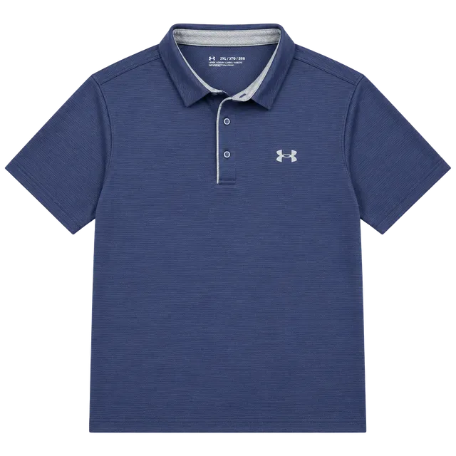 Under Armour Polo Shirt Size 3XLT Blue Striped Golf Performance