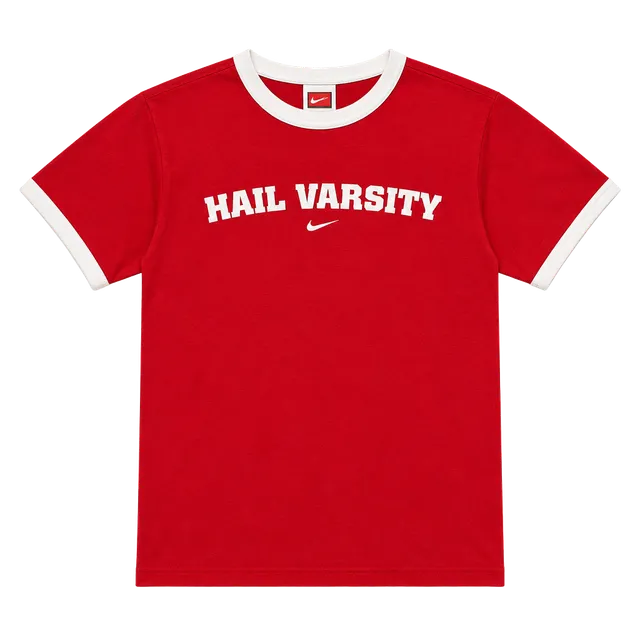 Vintage Nike Team Hail Varsity Ringer T-Shirt Size XS Red White