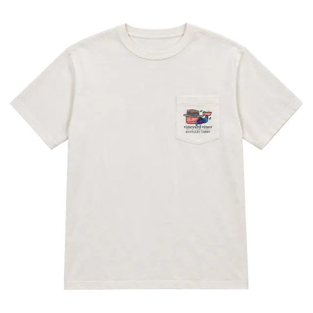 Vineyard Vines 145th Kentucky Derby Pocket T-Shirt Size XS White