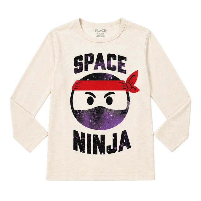 The Children's Place Space Ninja Graphic T-Shirt Size M 7/8