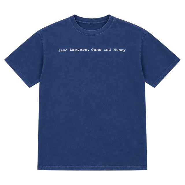 Comfort Colors Send Lawyers, Guns and Money T-Shirt XL Blue