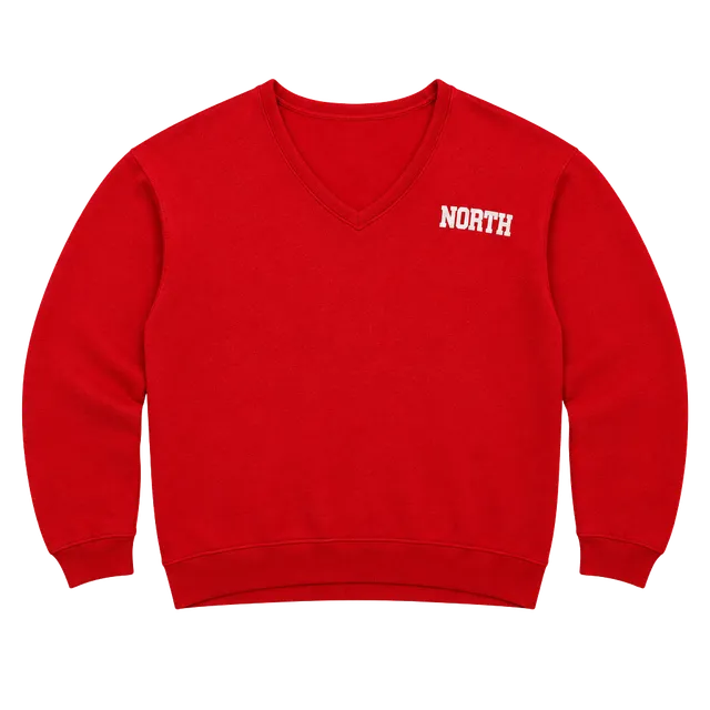 Vintage Creslan And Rayon V-Neck Sweater Size XL Red North