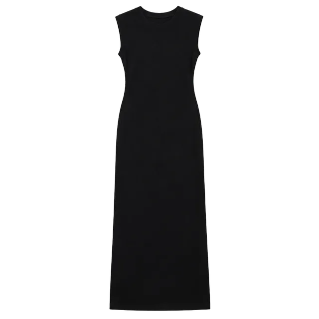 Scoop Maxi Dress Size S (4-6) Black Sleeveless Draped Neck